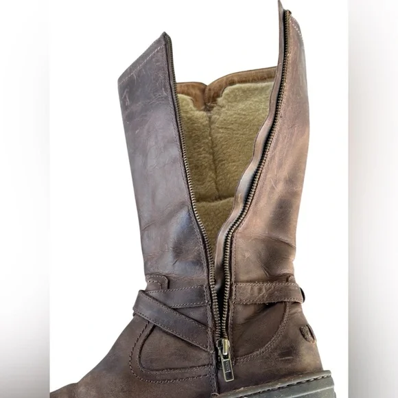 UGG 1005450 Rosen Brown Tall Women'sShearling Riding Harness Boots
